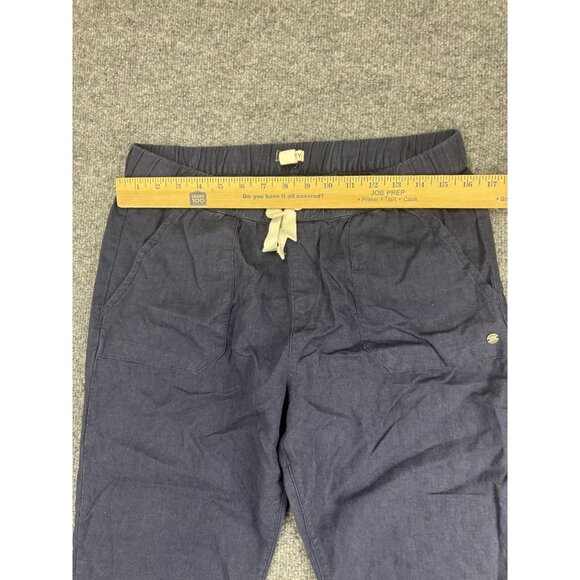 Roxy Pants Womens Medium Blue Linen Blend Elastic Waist Drawstring Jogger Casual - Picture 3 of 8